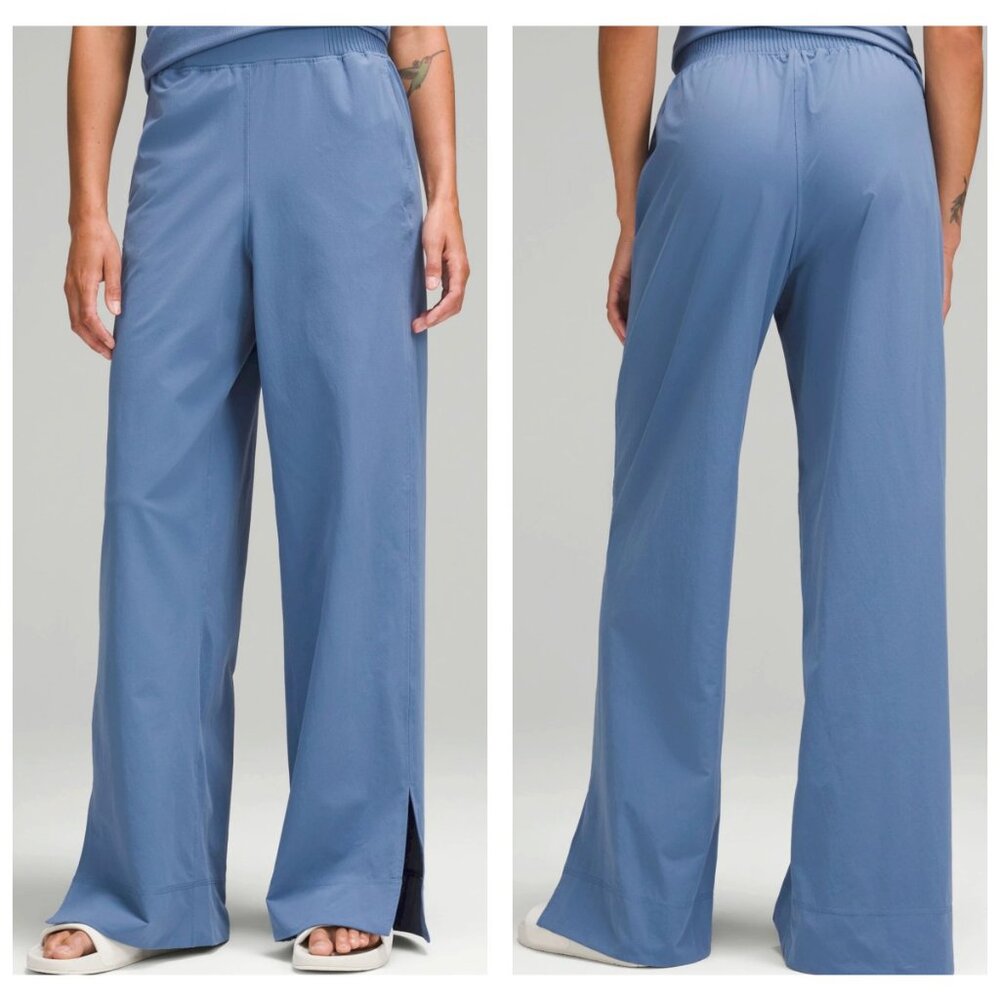 Lululemon sz XS/4 Stretch Woven Wide-Leg High-Rise Pant OASIS BLUE SOLD OUT - Picture 2 of 8